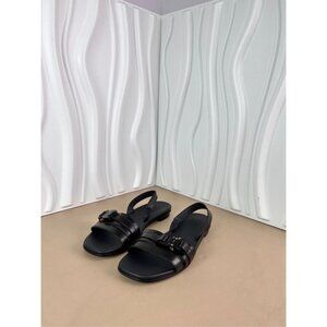 1017 Alyx 9SM Black Flat Sandals With Buckle Square Toe Vero Cuoio Womens